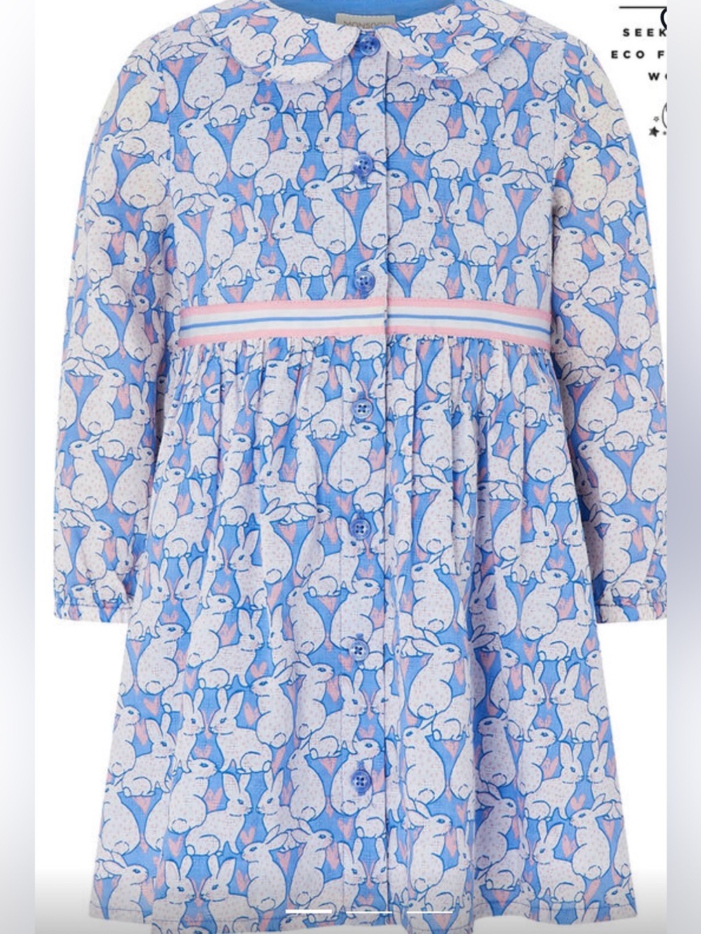 Monsoon Baby Bunny Uma Dress Size 2-3 years